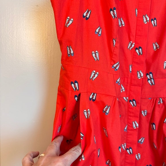Boden Rosehip Ballet Slippers Leila Shirt Dress - Size 10 Sleeveless Red - Picture 9 of 15